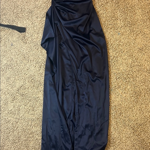 Babyboo prom dress Elegant Navy Blue Satin Dress - Picture 5 of 6